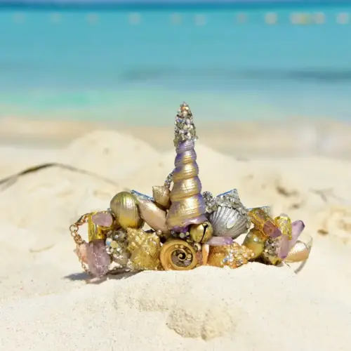 Golden Unicorn Seashell Headband