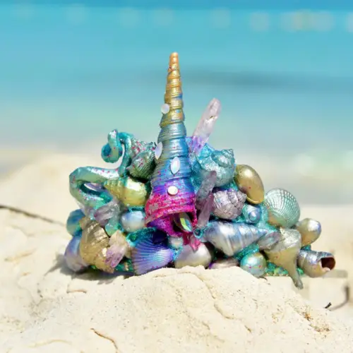 Unicorn Seashell Hair Clip